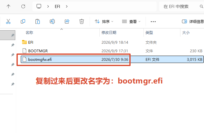 重命名为bootmgr.efi